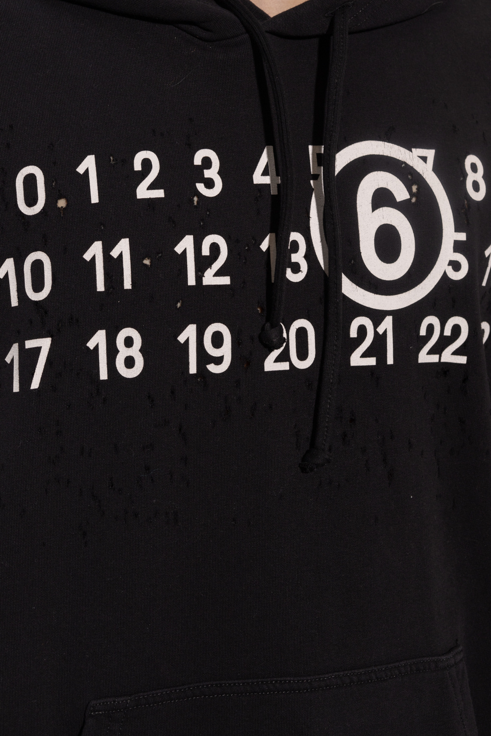 “Maison Margiela” MM6 Logo Oversized Hoodie Dress Black Black Hooded Minidress by MM6 Maison Margiela on Sale
